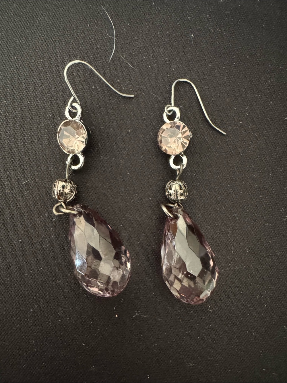 Elegant Purple Teardrop Dangle Earrings - Women Jewelry
